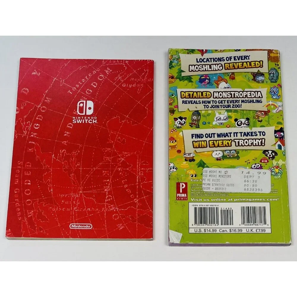 Lot 2 Nintendo DS GAME GUIDE Books Super Mario Odyssey & Moshi Monsters Moshling
